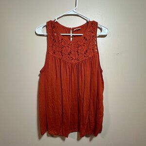Melrose and Market sleeveless top with lace size L